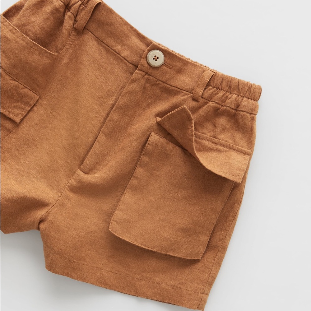 Zara kids bermuta utility short caramel NWT